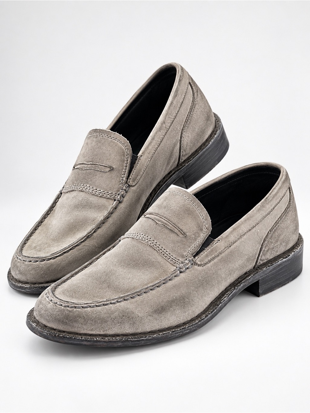 Kenneth Cole Suede Loafers Men’s US 9.5 Gray Slip On Dress Casual Shoes
